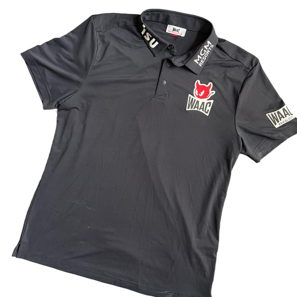 WAAC / MGM RESORTS BLACK SHORT SLEEVE GOLF POLO SIZE 2 - Picture 2 of 9